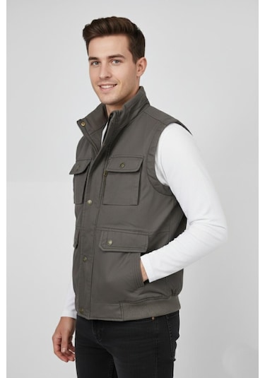 Erkek Kışlık İçi Peluş Spor Avcı Yelek 4101 Bgl-st04910 VİZON