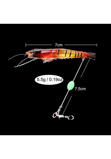 Hengjıa 6 Adet 5.3g/8 Cm Aydınlık Karides Yem Alabalık Bas Pike Yumuşak Lures Boncuk İle