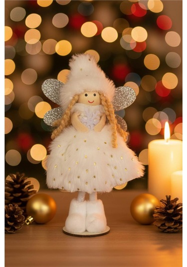 Yılbaşı Ağaç Süsü Işıltılı Melek Figürü