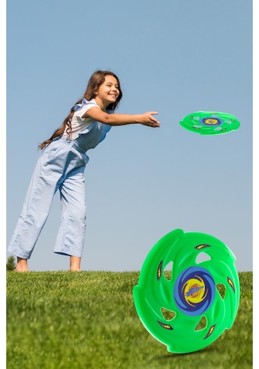 Frisbee Frizbi Fırlatma Diski Disk Atma Oyunu Çocuk Yetişkin Plaj Bahçe Oyuncak 24 cm Yeşil