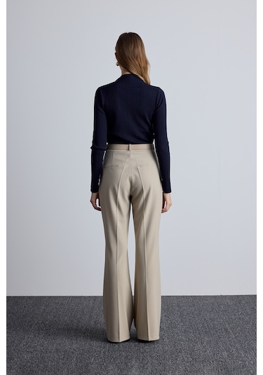 Yüksek Yaka Triko Bluz Lacivert Lacivert