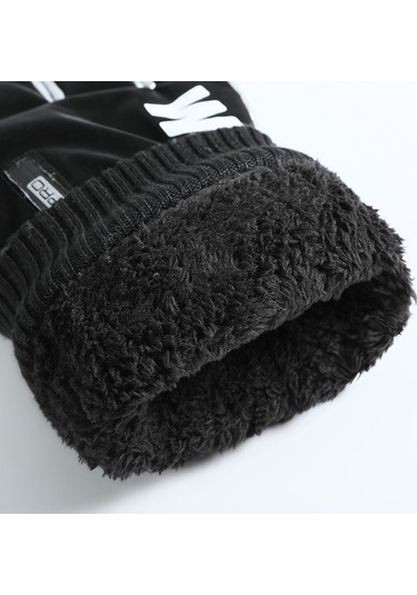 Kayak Eldivenleri Artı Kadife Sıcaklık Açık Binicilik Eldivenleri Siyah Black Siyah