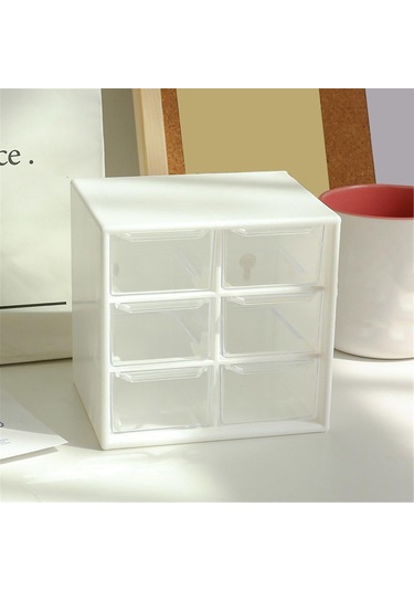 Ganzhoushop Depolama Kutusu Büyük Kapasiteli Yerden Tasarruf Sağlayan Pp Çekmece Tipi Masaüstü Kalem Makyaj Düzenleyici Kutusu Ev İçinpembe