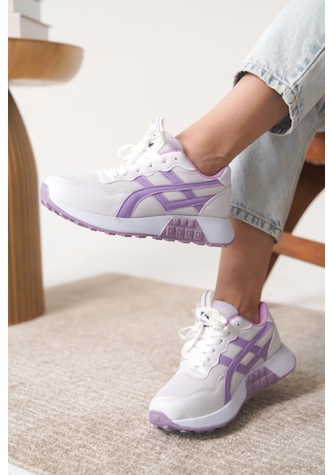 Garantili D0120 Günlük Ortopedik Kadın Sneaker Spor Ayakkabı Lila