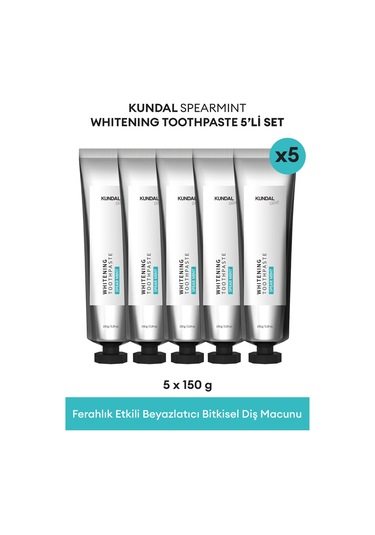 Ferahlık Etkili Beyazlatıcı Bitkisel Diş Macunu Kundal Whitening Toothpaste Set 150g 5 Adet