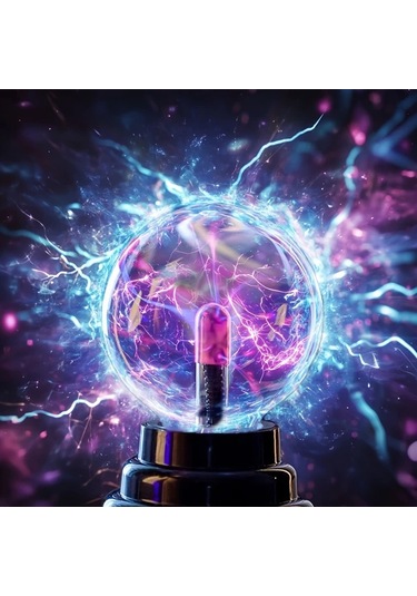Honeybeeshop 1 Adet Siyah Plazma Kuresi Usb Isikli Dokunmatik Renkli Statik Elektrikli Dekorasyon Hediyelik Siyah