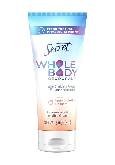 Secret Whole Body Peach + Vanilla Blossom Alüminyumsuz Tüm Vücut Krem Deodorant 85gr