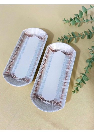 Blue Eyes 2 Adet Oval Kahvaltı Tabağı Kahve Mavi