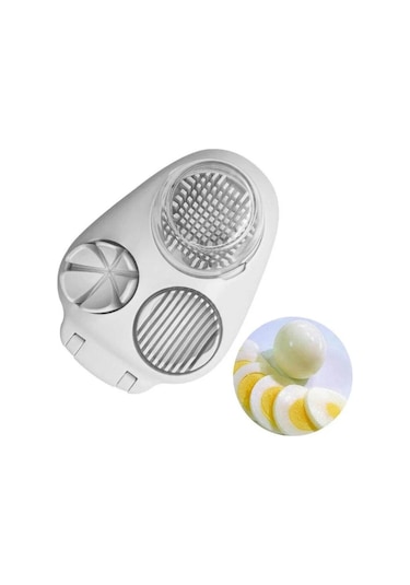 Çok Yumurta Dilimleyici 3 In 1 Yumurta Dilimleyici Kesici Kama Yumurta Diliml Çok Fonksiyonlu Paslanmaz Çelik Dilimleyici 56559393 Beyaz