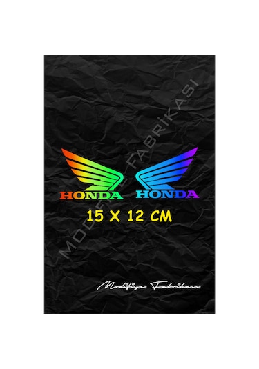 Honda Kanat Sticker Folyo - Hologram - 15 X 12 Cm 2'li Set