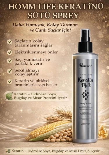 Homm Life Keratin Sütü Saç Spreyi 200 ML