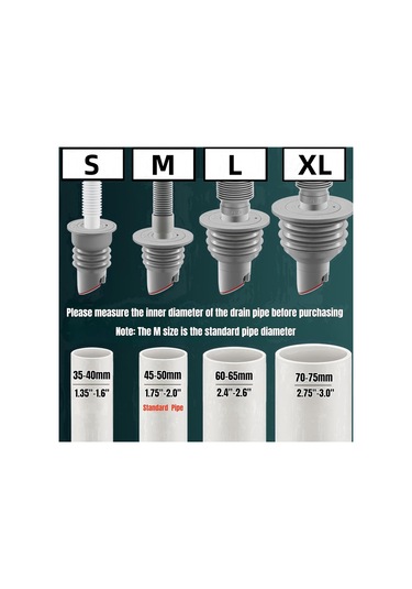 Folinda Gri Renkli 60-65mm Çamaşır Makinesi Su Borusu Bağlantısı, Kokuları Engelleme, Tüp Sızıntı Önleyici Drenaj Tıkanıklığı Kapağı Gri