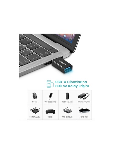 Ugreen Usb-c To Usb 3.0 Dönüştücü Adaptör, Siyah, 20808