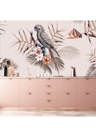 Duvar Kaplama Folyosu Tropik Papağan