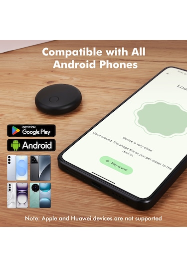 Symbee F08 Android Cihazlar İçin Bluetooth Takipçi - Google Onaylı Anahtar/valiz/esya Bulucu, "cihazı Bul" Uygulamasıyla Uyumlu, Siyah 1 Adet