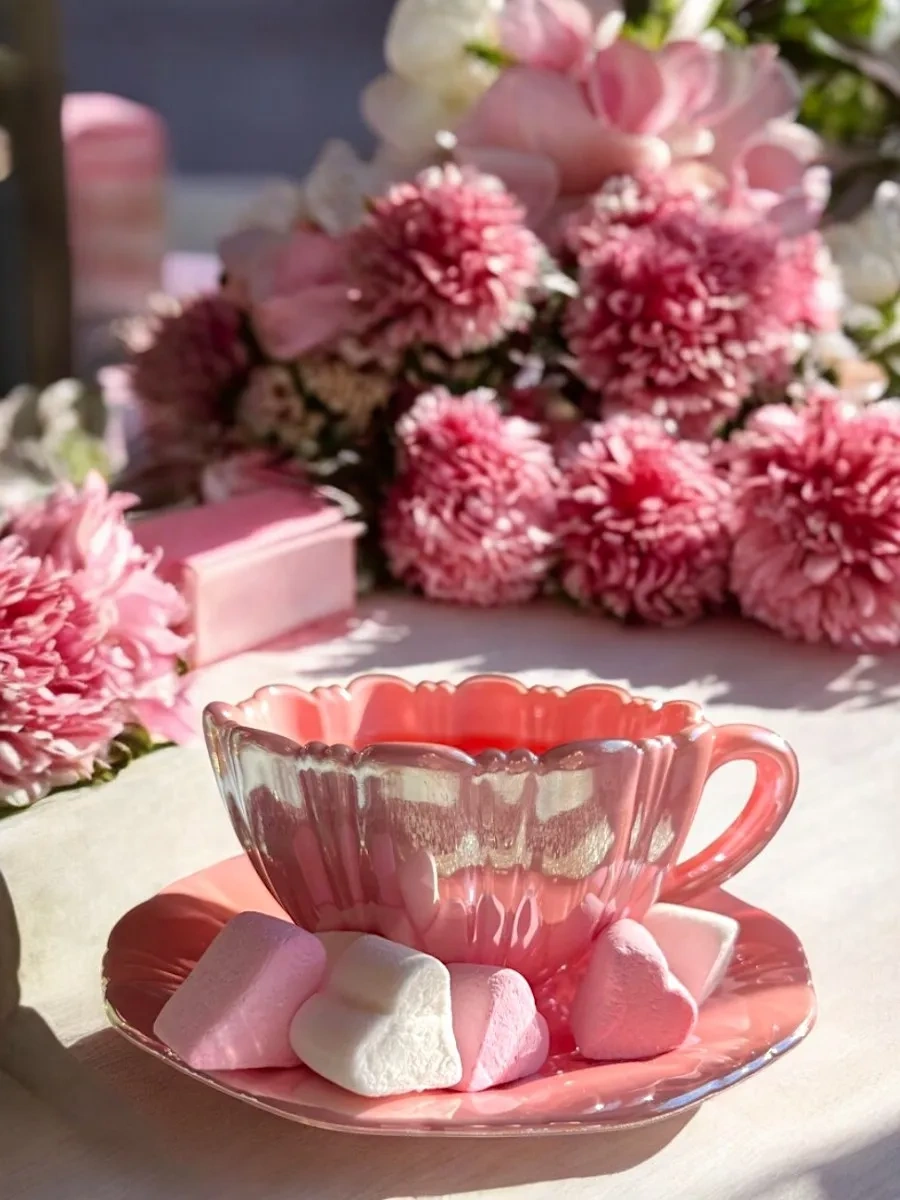 Arthomes Çay Takımı Fincan Ve Tabak Seti İnci Desenli 396565406 Pembe