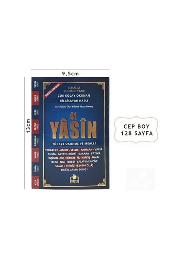 41 Yasini Şerif Türkçe Okunuş Ve Mealli Cep Boy Yasin 007 -