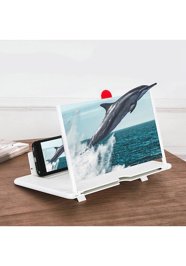 Xindoker Beyaz 10/12 İnç Çekmeli Ekran Büyütecisi - Hd Kalite, Göz Koruma, Radyasyon Engelleme, Açısı Ayarlanabilir Masaüstü Tutucu