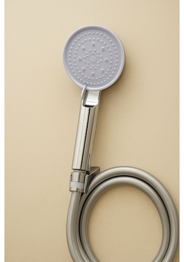 Rudi Armatür 150 Cm Pvc Hortumlu Mafsallı Beş Fonksiyonlu Duş Başlığı Seti Gri