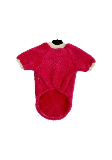 Welsoft Kışlık Lastikli Pembe Kedi Köpek Kıyafeti Elbisesi L