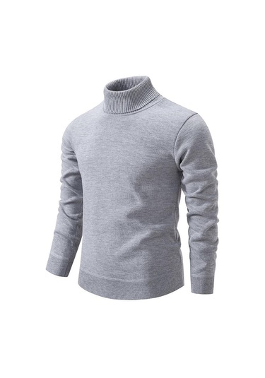 Inter Balıkçı Yaka Kalın Erkek Kazak Rahat Kaplumbağa Boyun Düz Renk Kaliteli Sıcak Ince Balıkçı Yaka Kazak Kazak Erkek Gri