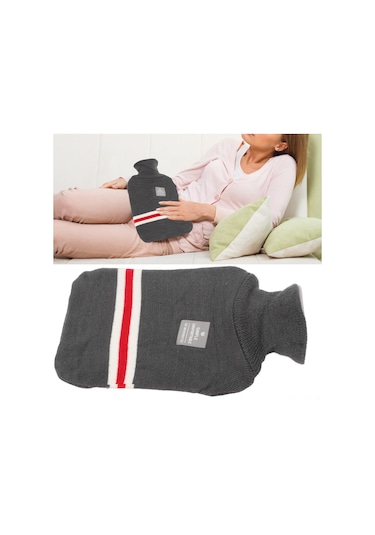 Yunboo 1000ml Pvc Isı Su Bardağı, Dikişli Koyu Gri Kılıf, Tüm Mevsimler İçin Isıtma/soğutma, Patlama Engeli, Tıkanmaz, Boyun-baş-kalça Isıtımı Diğer