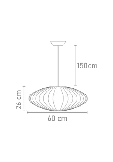 Qdec Japon İpek Avize Elips 60 Cm Beyaz