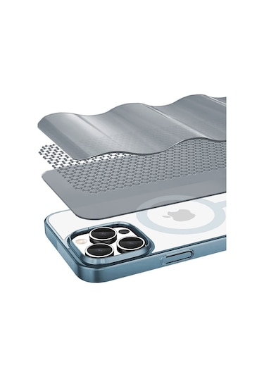 Iphone Uyumlu  14 Pro Max Kılıf Magsafe Özellikli Titanyum Seri Silikon Kapak