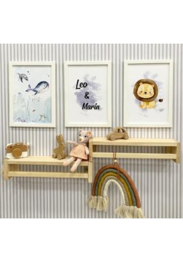 Mrtahsap Mrt Ahşap Montessori Raf-Kitaplık-Askılık 2 Adet