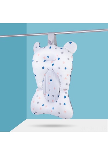 Gajeena Yeni Doğanlar İçin Yıkanma Ağı - Hafif Askıklı Banyo Matı - Küçük Boy Beyaz Yıldız Desenli