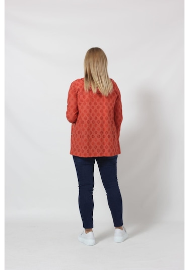 B029t Kapüşonlu Delikli Mevsimlik Ceket Tarçın 001