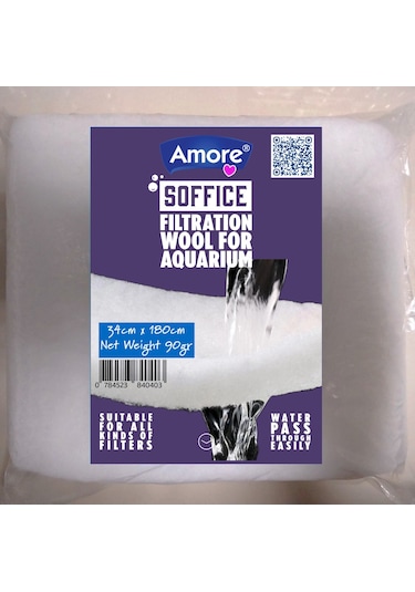 Akvaryum 90gr Silikonsuz Filtre Elyafı 34cm X 180cm Soffice