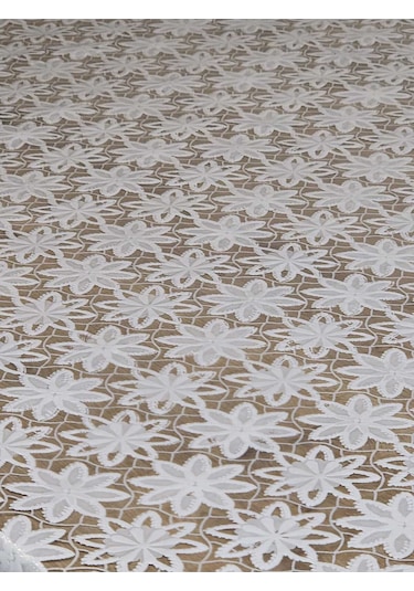 Ithal Pvc Muşamba - Desenli Silinebilir Masa Örtüsü 07nl10d Beyaz