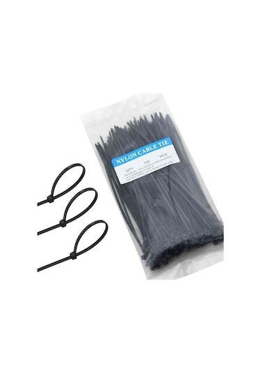 Plastik Siyah Kablo Bağı - 100x2.5 Mm 10cm - 100 Adet 2.5 X 100mm - Siyah
