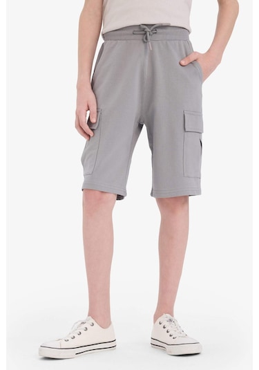 DeFacto Erkek Çocuk Beli Lastikli Kargo Cepli Şort B5868A825HSGR171