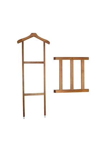 Apak Ahşap Dekoratif Dilsiz Uşak Elbise Ceket Palto Askısı Meşe