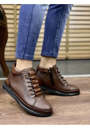 Muggo M226 Garantili Erkek Kışlık Bağcıklı Fermuarlı Bot