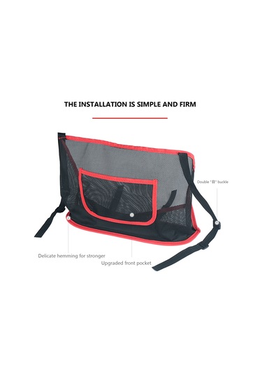 Wezone Araba Koltuk Arası Mesh Depolama Çantası - Katlanabilir, Kırmızı/siyah Kenar Seçenekli 41x26x11.5cm