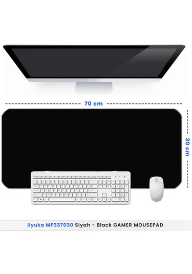 70x30cm Logosuz Siyah İlyukamp337030 Büyük Boy Xl Gaming Mousepad