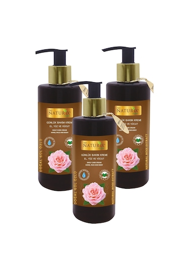 Naturix Gül Özlü El Yüz ve Vücut Losyonu 3 x 250 ML