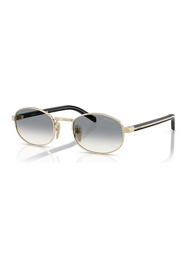 Prada Pr B53s Zvn02c 52 Unisex Oval Gold Metal Güneş Gözlüğü Altın