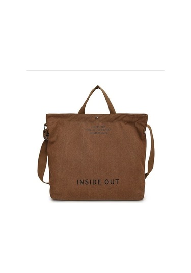 Fastbuy Kadınlar İçin Pamuklu Kahverengi Tuval Crossbody Çanta Kahverengi