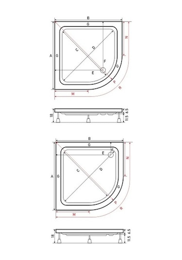 Shower 110X110 Oval Duş Teknesi