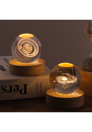 Xindoker Satürn 3d Lazer İç Gravürlü Kristal Top 6cm + Beyaz Taban, Sıcak Işık, Öğrenci Mezuniyet Hediyesi, Dekoratif Gece Lambası Gösterildiği Gibi