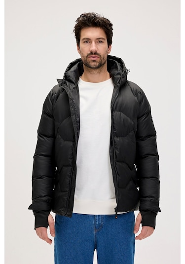 Axel Siyah Erkek Kapüşonlu Mont-nıght Nıght