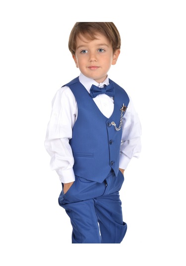 Mnk MNK0273 Yelekli Smokin Erkek Çocuk Takım