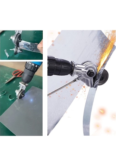 Youmex Elektrikli Matkap Dönüştürülebilir Metal Kesici - 360 Derece Çift Kesme Başlığı İle Metal Levha, Demir, Çelik, Bakır Ve Aluminyum Kesimi