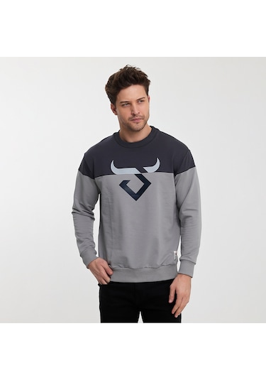 Twobull HELSİNKİ Erkek  Füme / Taş Sweatshirt