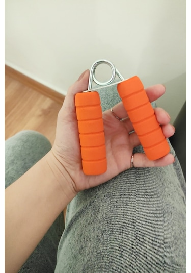 Tekli Süngerli El Yayı 1 Adet El Bilek Omuz Güçlendirici Egzersiz Spor Aleti Bilek Kas Geliştirici Turuncu