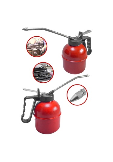 Profesyonel Endüstriyel Kırmızı Metal Yağdanlık 500Cc